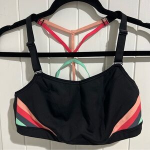 LIVI Activewear Low Impact Wireless Black Yoga Racerback Sports Bra Size 10/12